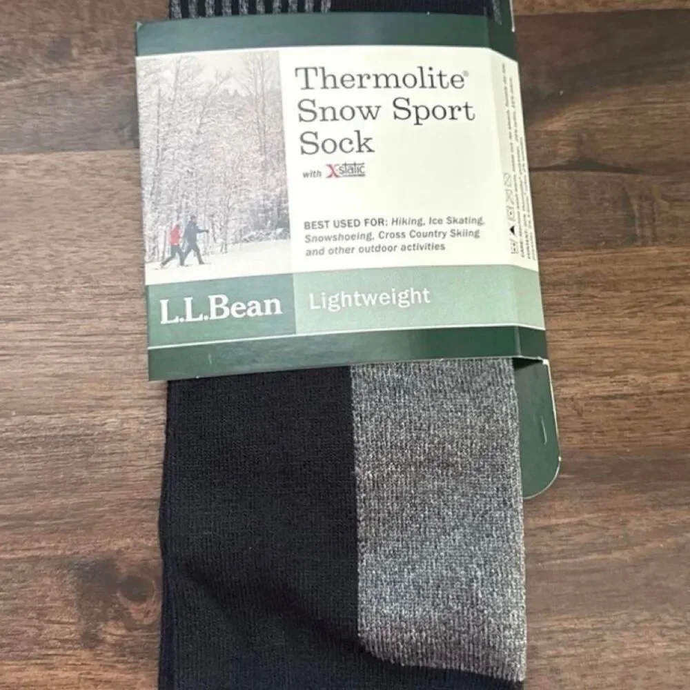 Llbean Women's Grey and Black Socks